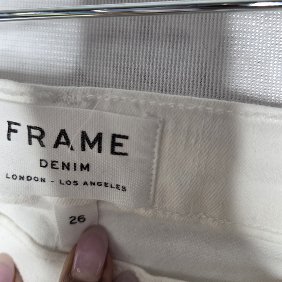 Frame Denim Off-White Jeans with Metallic Button - Picture 3 of 7